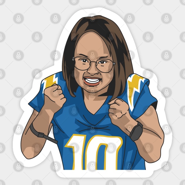 Chargers Girl Sticker by Carl Cordes